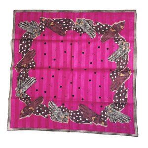 Vintage Christian Dior Pink Cotton Scarf – Gloves & Polka Dot Pattern